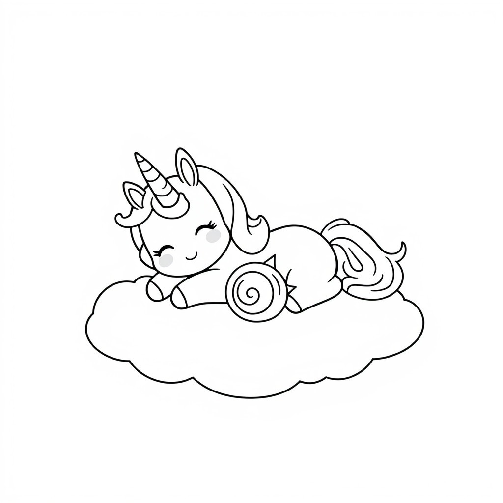 Unicorn Cinnamoroll Coloring Pages