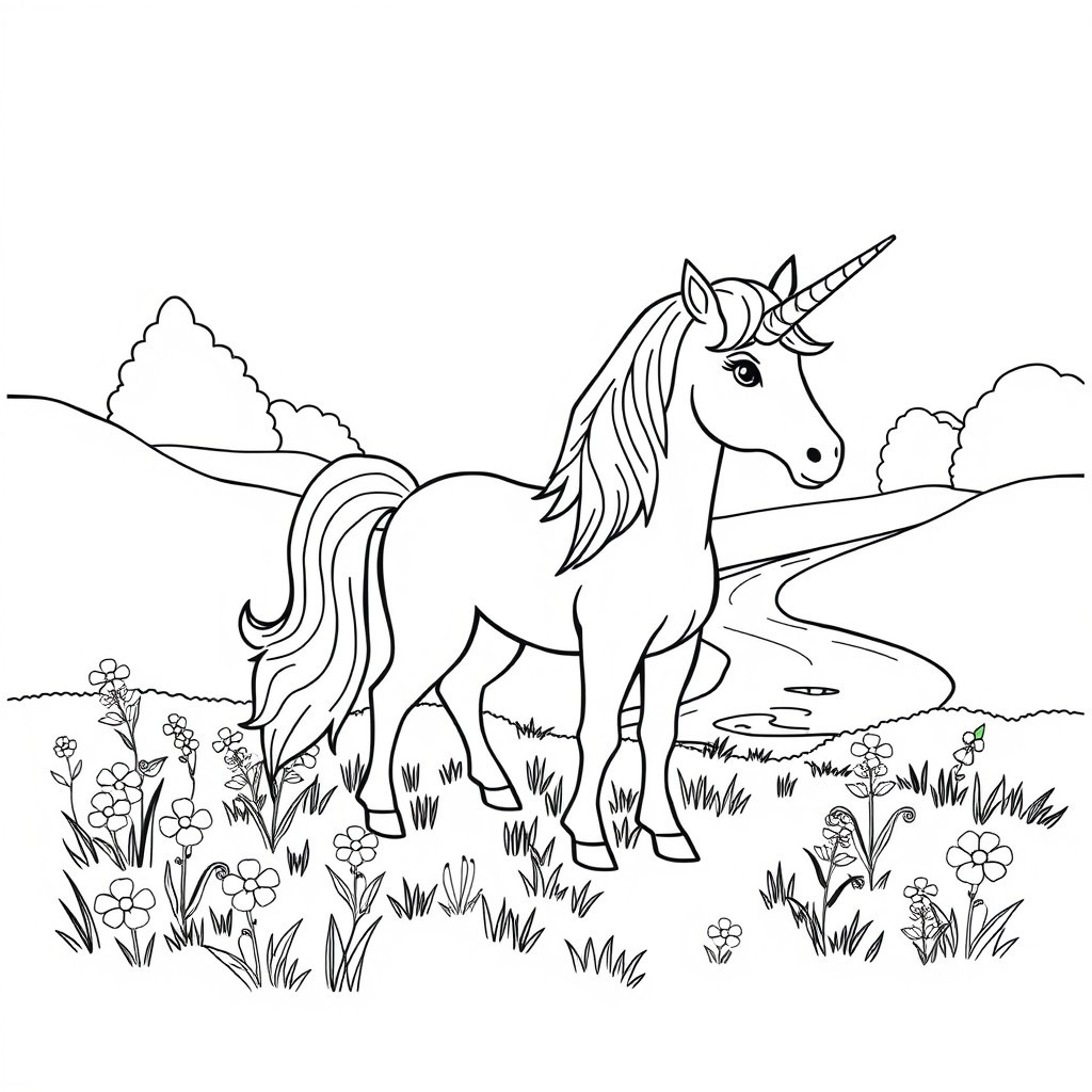 Unicorn Clipart Coloring Pages