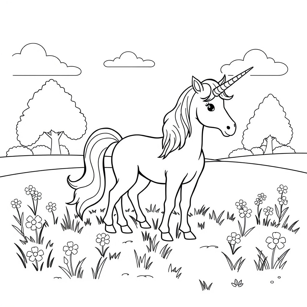 Unicorn Clipart Coloring