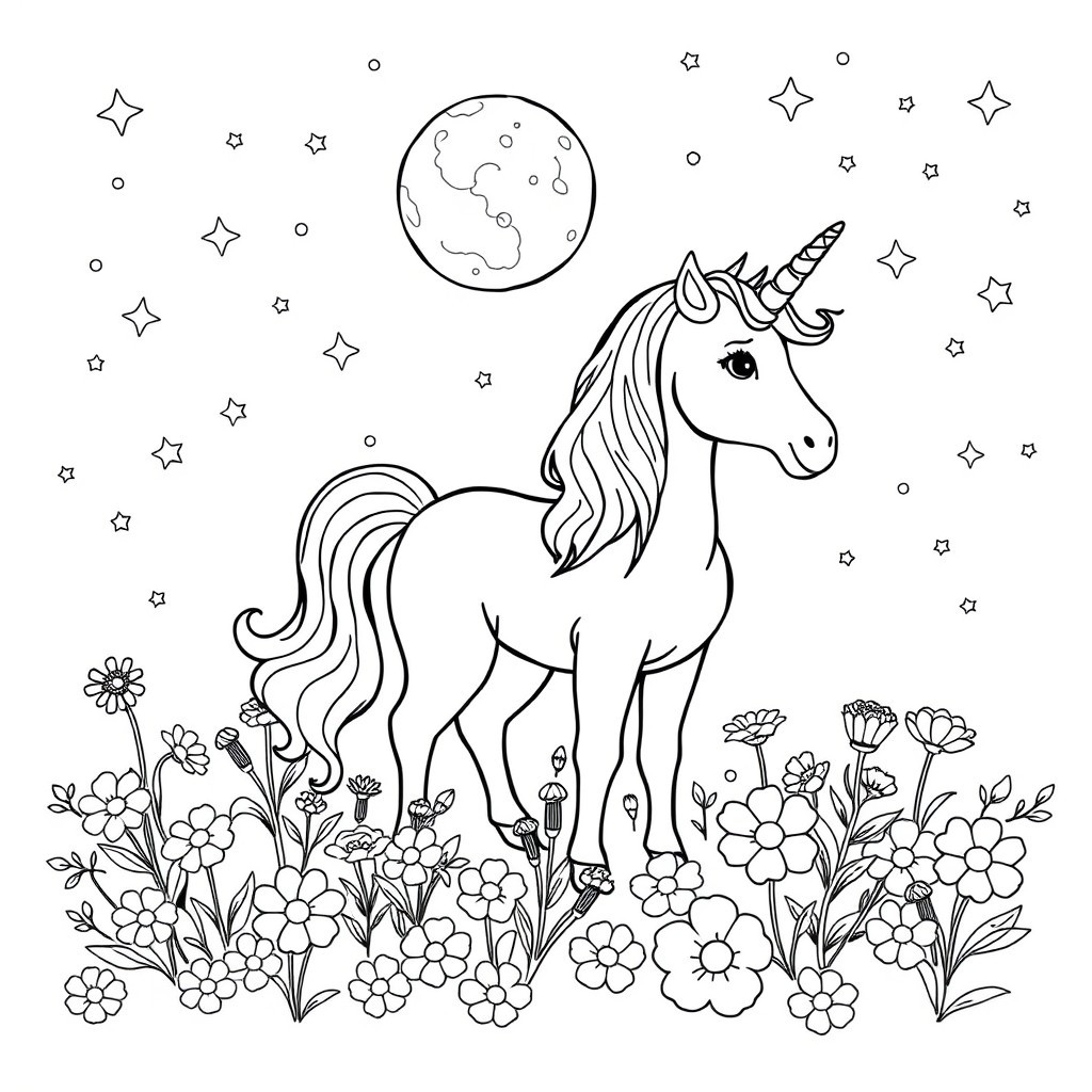Unicorn Coloring App Page