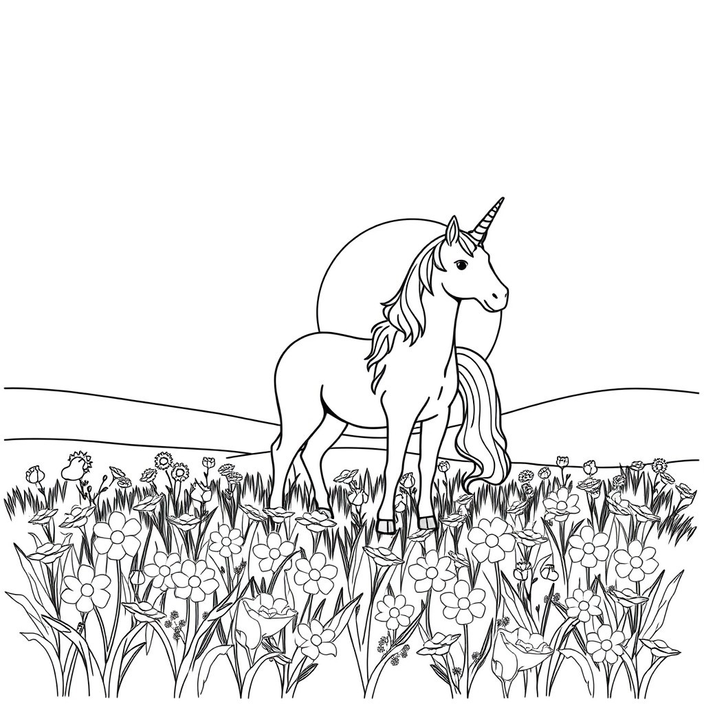 Unicorn Coloring Page